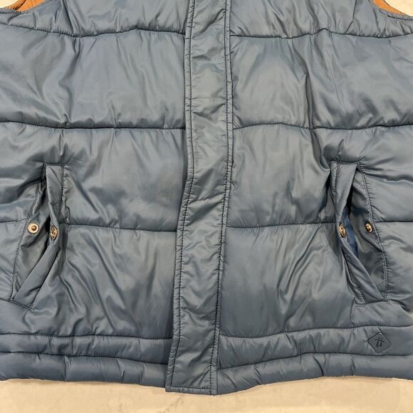 Totto Columbia Mens Reversible Blue Gold Puffer Vest Knit Waistband - Picture 9 of 9